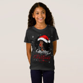 Merry kerstbuffalo Pset Santa Afro American T-shirt (Voorkant volledig)