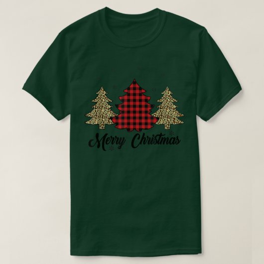 Merry Kerstbuffalo Red Pset Leopard Christma T-shirt (Design voorkant)