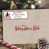 Merry kerstbuffalo speladres etiket