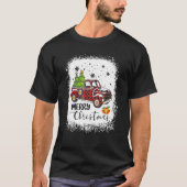 Merry kerstbuffalo Truck Tree Red Play Chri T-shirt (Voorkant)