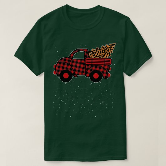 Merry kerstbuffalo Truck Tree Red Pset 1 T-shirt (Design voorkant)