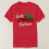 Merry kerstbuffalo Truck Tree Red Pset 3 T-shirt (Design voorkant)
