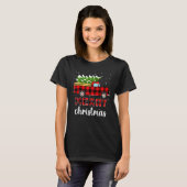 Merry kerstbuffalo Truck Tree Red Pset voor M T-shirt (Voorkant volledig)