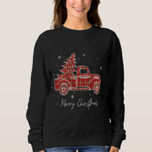 Merry kerstbuffalo Truck Tree Red Pset voor M Trui