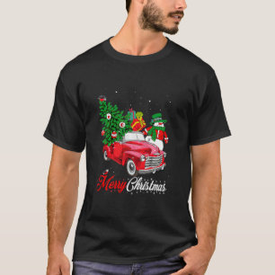 Merry kerstbuffalo Truck Tree Rood Mannen T-shirt