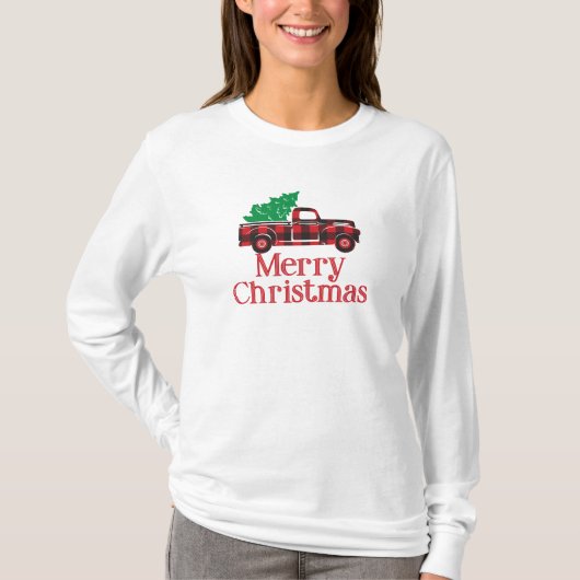 Merry Kerstbuffalo  Vrachtwagen T-shirt (Voorkant)