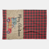 Merry Kerstbuffalo  vrachtwagenboom Theedoek (Horizontaal)