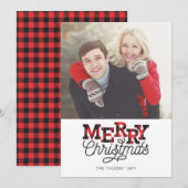MERRY-kerstbuffel met foto-holidkaart Feestdagenkaart (Voorkant / Achterkant)