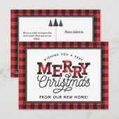 MERRY-kerstbuffel-speldenaankondiging Briefkaart (Voorkant / Achterkant)