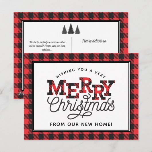 MERRY-kerstbuffel-speldenaankondiging Briefkaart (Voorkant / Achterkant)