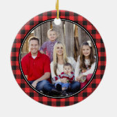 MERRY-kerstbuffelfoto met kerstmis Keramisch Ornament (Achterkant)