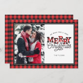 MERRY-kerstbuffelkaart met randkaart Feestdagenkaart (Voorkant / Achterkant)