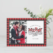 MERRY-kerstbuffelkaart met randkaart Feestdagenkaart (Staand voorkant)