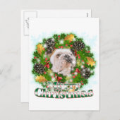 Merry Kerstbulldog Feestdagenkaart (Voorkant / Achterkant)