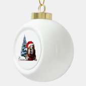 Merry Kerstbulldog Keramische Bal Ornament (Rechts)