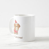 Merry Kerstbulldog Santa Claus mok koffie (Voorkant links)