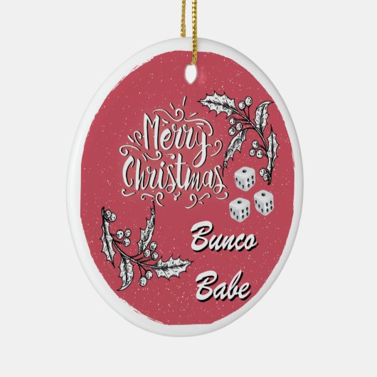 Merry KerstBunco Babe Keramisch Ornament (Rechts)