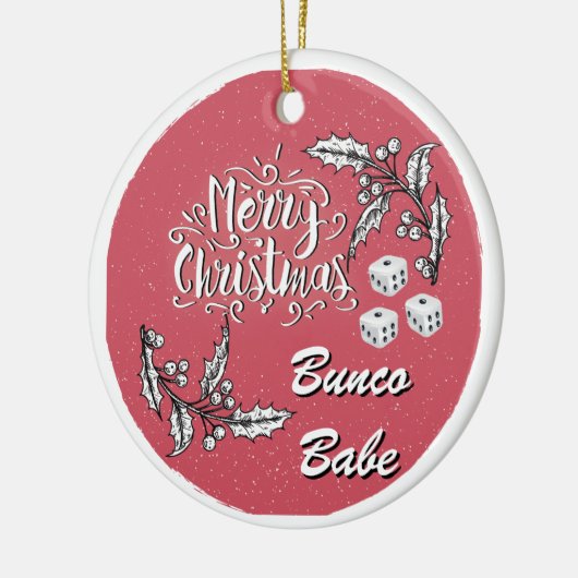Merry KerstBunco Babe Keramisch Ornament (Links)