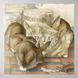 Merry KerstBunny Rabbits Poster