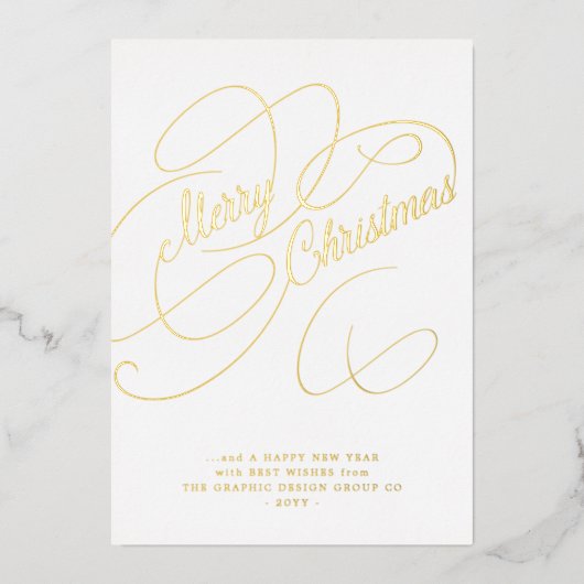 Merry kerstbusiness elegant folie feestdagenkaart (Voorkant)