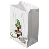 Merry kerstcadeau Elf Medium Cadeauzakje (Voorkant Gekanteld)