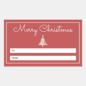 Merry kerstcadeau Label Sticker (Voorkant)