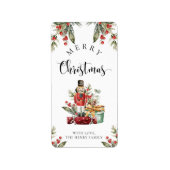 Merry kerstcadeau Label Sticker (Voorkant)