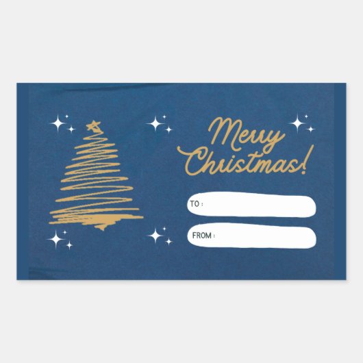 Merry kerstcadeau Label Sticker (Voorkant)