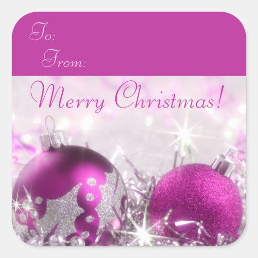 Merry kerstcadeau Label Sticker (Voorkant)