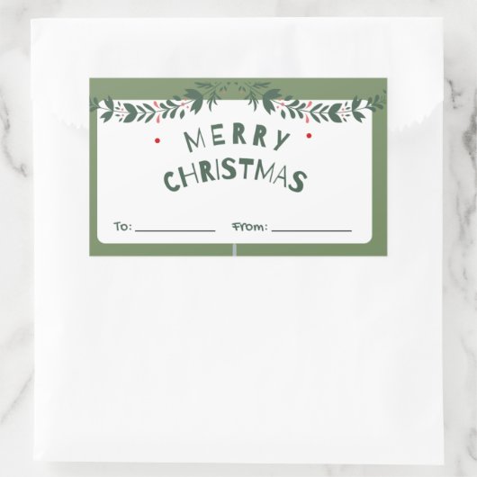 Merry kerstcadeau Label Sticker (Tas)