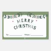 Merry kerstcadeau Label Sticker (Voorkant)