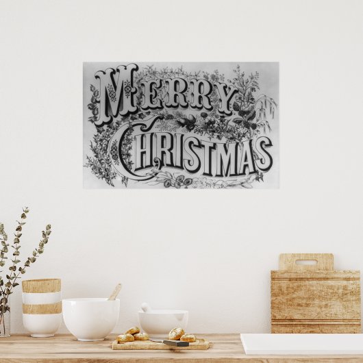Merry kerstcadeau poster (Keuken)