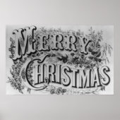 Merry kerstcadeau poster (Voorkant)