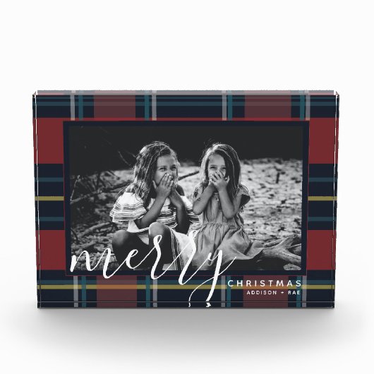 Merry-kerstcadeau Red Custom Gift Photo Block Fotoblokken (Voorkant)