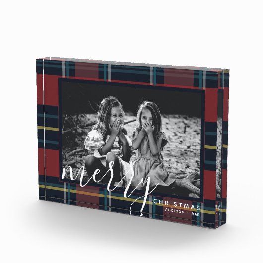 Merry-kerstcadeau Red Custom Gift Photo Block Fotoblokken (Rechts)