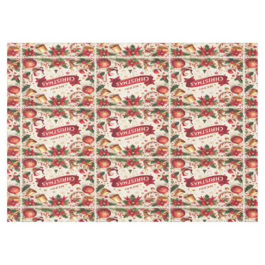 Merry kerstcadeau tafelkleed (Voorkant (Horizontaal))