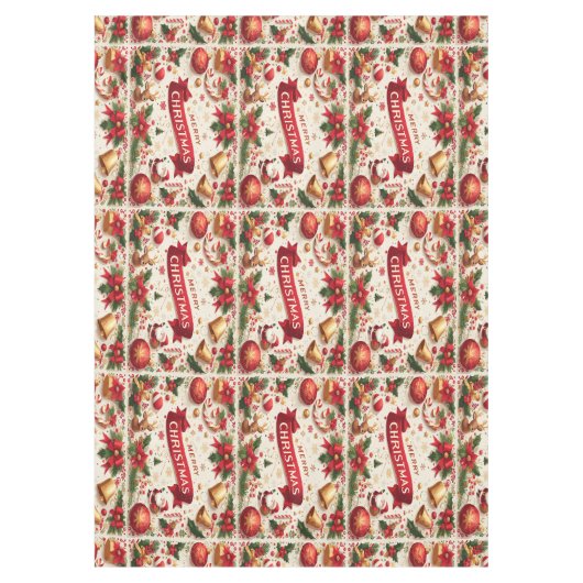 Merry kerstcadeau tafelkleed (Voorkant)