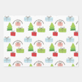 Merry-kerstcadeauboompatroon Inpakpapier Vel (Voorkant 3)