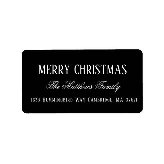Merry kerstcadeaulabel met briefkaart met feestdag etiket (Voorkant)