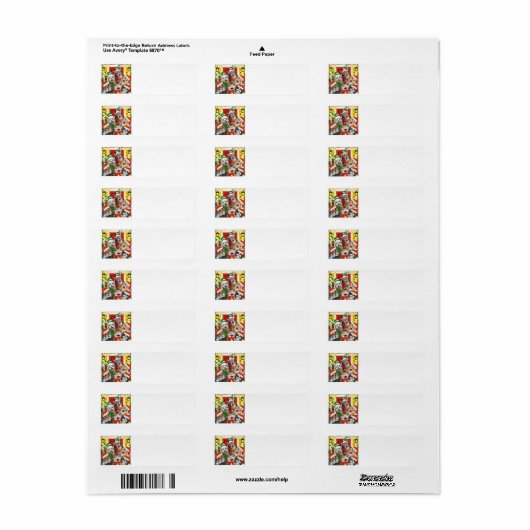 Merry kerstcadeaulabel voor feestdag etiket (Full Sheet)