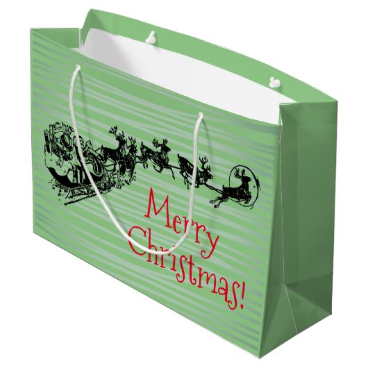 Merry kerstcadeautas groot cadeauzakje (Achterkant Gekanteld)