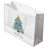 Merry kerstcadeautas groot cadeauzakje (Voorkant Gekanteld)