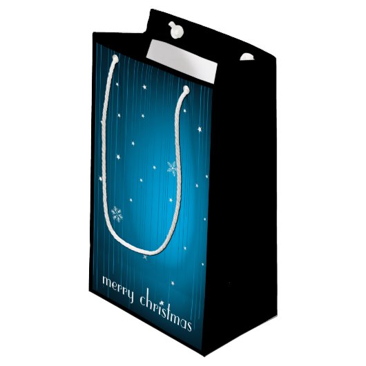 Merry kerstcadeautas klein cadeauzakje (Voorkant Gekanteld)