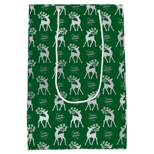 Merry kerstcadeautas medium cadeauzakje (Achterkant)