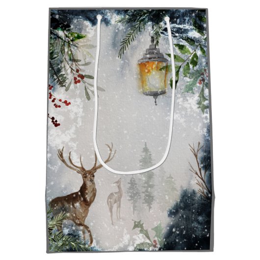 Merry kerstcadeautas medium cadeauzakje (Achterkant)