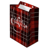 Merry kerstcadeautas medium cadeauzakje (Achterkant Gekanteld)