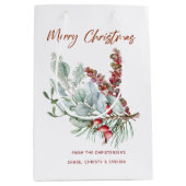 Merry kerstcadeautas medium cadeauzakje (Voorkant)