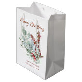 Merry kerstcadeautas medium cadeauzakje (Achterkant Gekanteld)