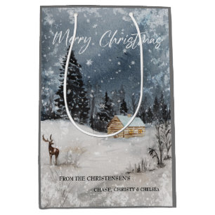 Merry kerstcadeautas medium cadeauzakje