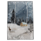 Merry kerstcadeautas medium cadeauzakje (Achterkant)